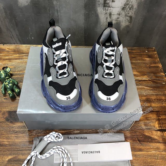 Balenciaga經典款男女鞋 巴黎世家頂級版本Triple S透氣3M反光姥爹復古運動鞋 Balenciaga情侶款老爹鞋  hdbl1177